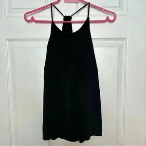 Spaghetti Strap  Tank Top Flowy Black Size Extra Small